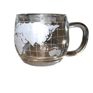 Nestlé Clear Glass Coffee Mug With World Map Design